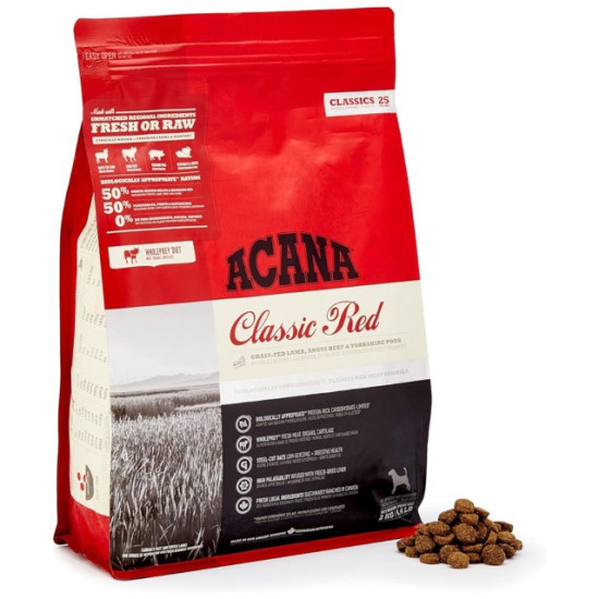 ACANA Classics Red – hrană uscată pentru câini, cu vită, miel și porc, 2 kg